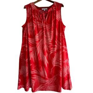 Sabrina Blue | 2X | Sleeveless Shift Dress in deep coral